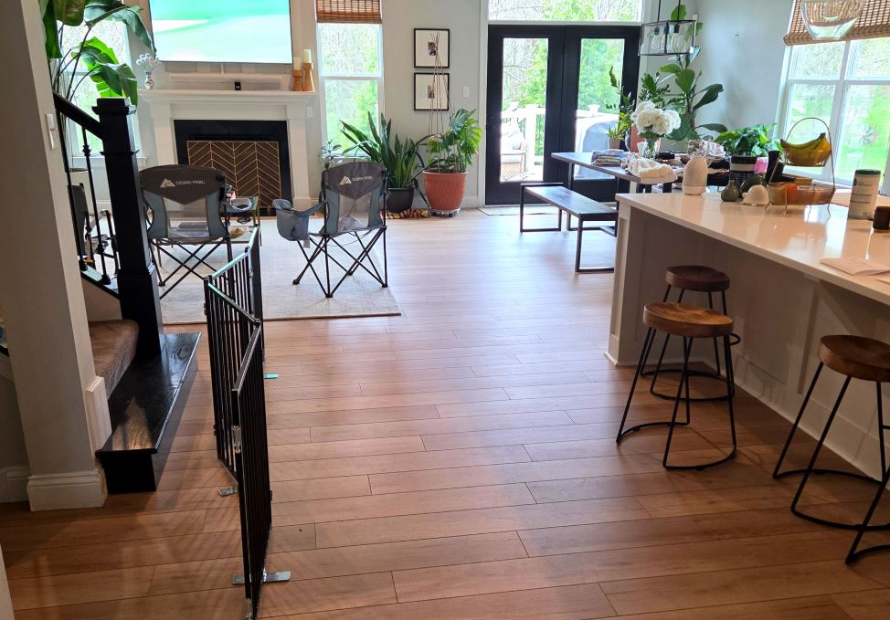 Durable wood-look floors suit a busy short-term rental in St. Peters, MO