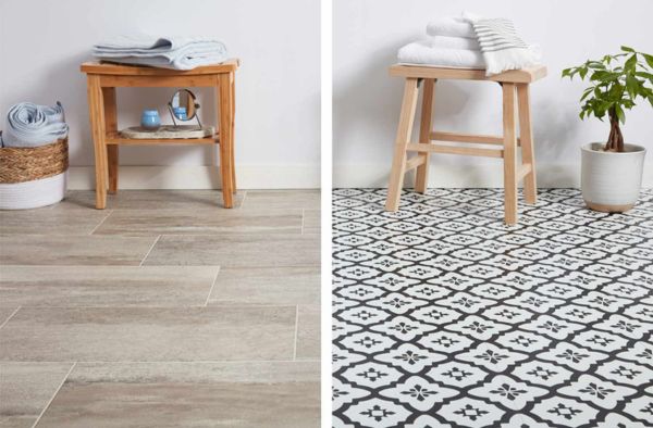 Comparison of sheet vinyl and tile flooring